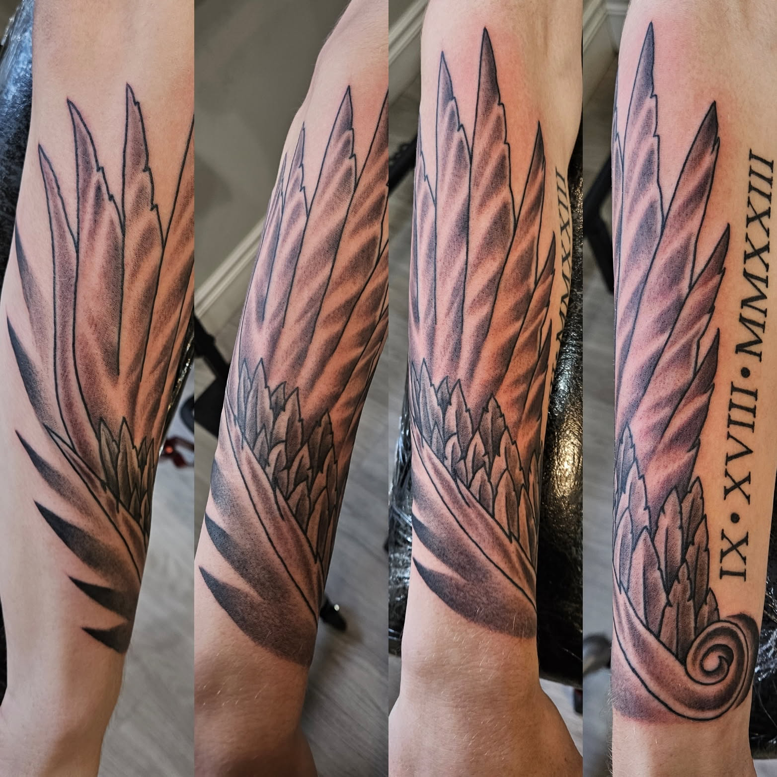 black-and-grey-wing-forearm-tattoo-buford-ga