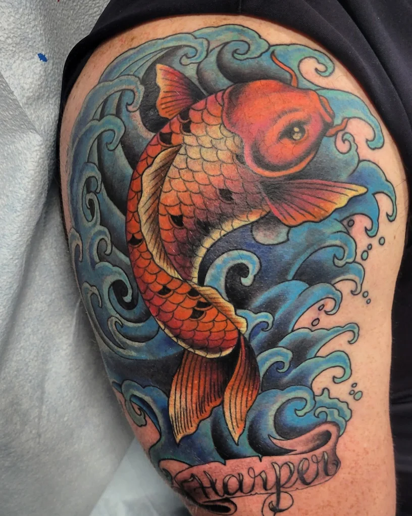 color-koi-fish-waves-tattoo-buford-ga